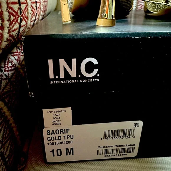 INC Gold Heeled Sandal Size 10 - Picture 6 of 6
